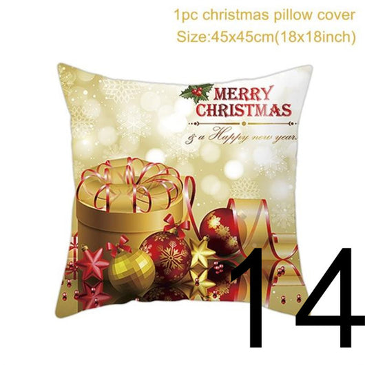 Funda de Almohada Navideña con Estampado Santa para Decoración del Hogar - Image 52