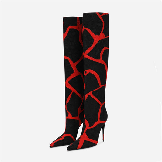 Botas Stiletto Leopardo con Punta Afilada para Mujer