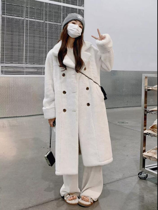 Abrigo Largo de Piel Sintética y Cuero para Mujer - Acolchado y Grueso - Image 2