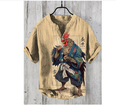 Camisa de Verano Talla Grande para Hombre con Tres Botones - Image 2