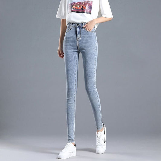 Jeans de Cintura Alta Ajustados para Mujer con Forro de Polar