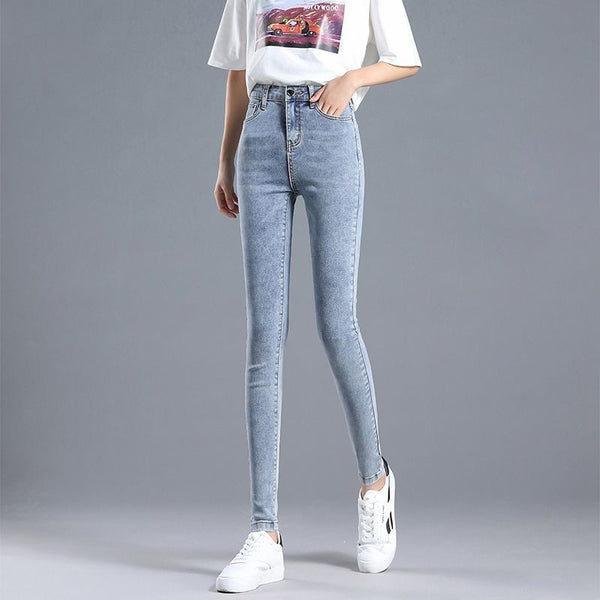 Jeans de Cintura Alta Ajustados para Mujer con Forro de Polar