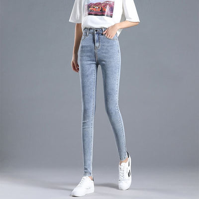 Jeans de Cintura Alta Ajustados para Mujer con Forro de Polar