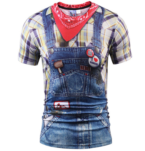 Chaleco Hip Hop Falso con Camiseta Slim Fit Manga Corta para Hombre - Image 9
