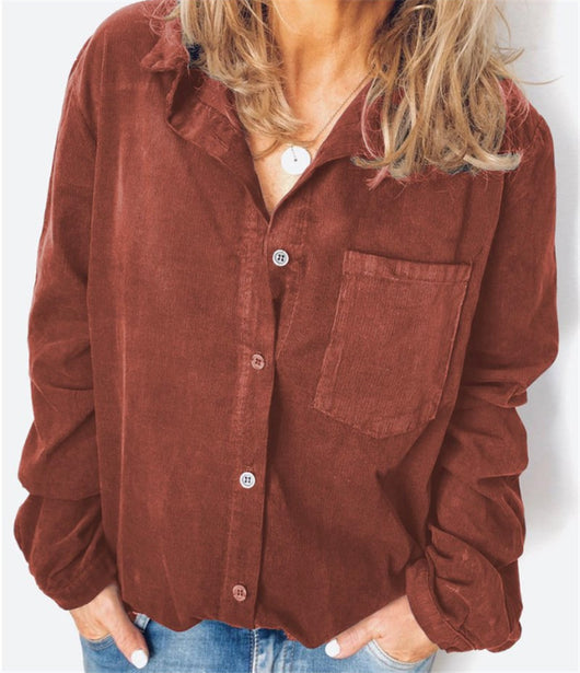 Chaqueta Camisera de Pana para Mujer Talla Grande - Image 11