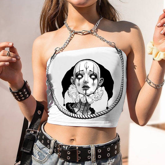 Top Halter Estilo Cadena con Espalda Descubierta y Diseño Cartoon - Image 8