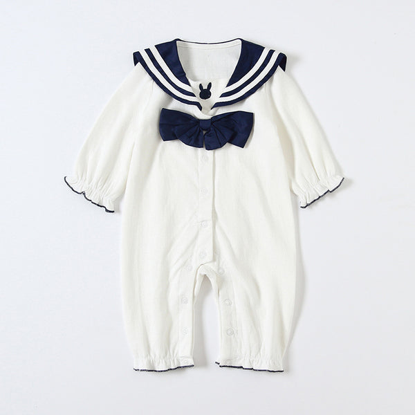 Enterizo Elegante con Cuello para Niña - Azul Marino - Image 10