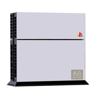 Light grey vinyl skin set for PS4 console and two controllers, featuring a sleek, solid color design. - Image 2