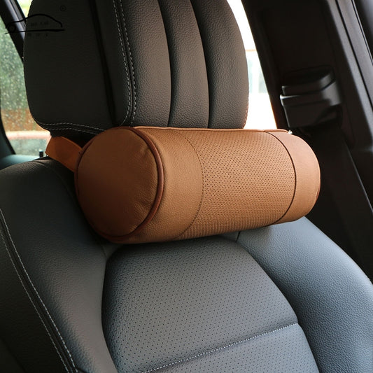 Almohada Cilíndrica de Cuero para Asiento de Auto