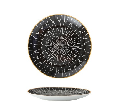 Plato de Desayuno Nórdico 8 Pulgadas - Diseño Geométrico Cerámica Premium - Image 9