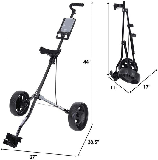 Carrito de Golf Plegable de Dos Ruedas con Estructura de Hierro - Image 7
