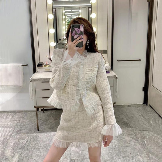 Conjunto de Dos Piezas Casual Estilo Occidental con Detalles de Trabajo