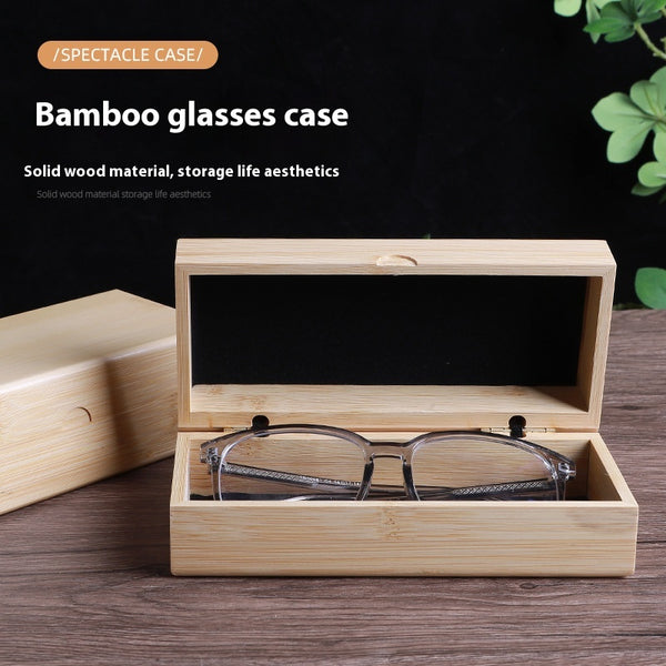 Estuche Organizador de Bambú para Gafas - Caja de Almacenamiento Elegante