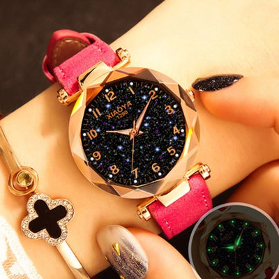 Reloj de Mujer Lujo Dial Cielo Estrellado Oro Rosado - Pulsera Elegante - Image 7