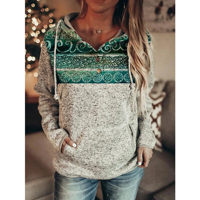 Sudadera Gris con Capucha y Estampado para Mujer - Image 3