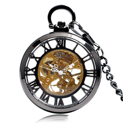 Reloj de Bolsillo Mecánico con Diseño Hueco Estilo Romano - Image 15