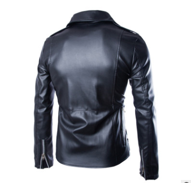 Abrigo de Cuero Slim Fit con Solapa - Image 4