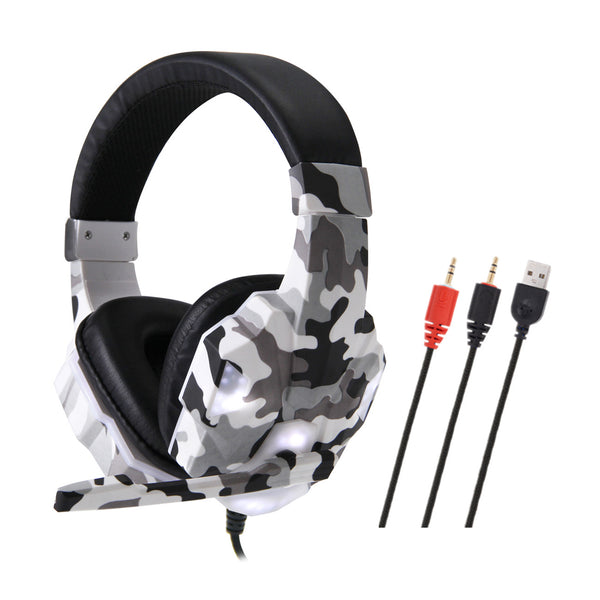 Auriculares Camuflaje con Luz Brillante SY830MV