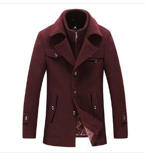 Abrigo de Lana para Hombre Invierno Slim Fit Cuello Desmontable - Image 5