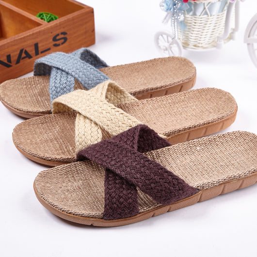 Pantuflas de Lino para Pareja - Cómodas Sandalias de Casa Antideslizantes Otoño Invierno - Image 3