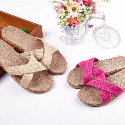Pantuflas de Lino para Pareja - Cómodas Sandalias de Casa Antideslizantes Otoño Invierno - Image 6