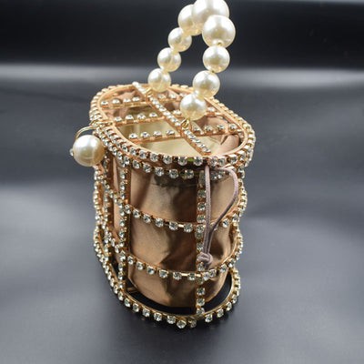Bolso de Noche Cesta Metálica con Cristales - Estilo Diosa Coreana - Image 3