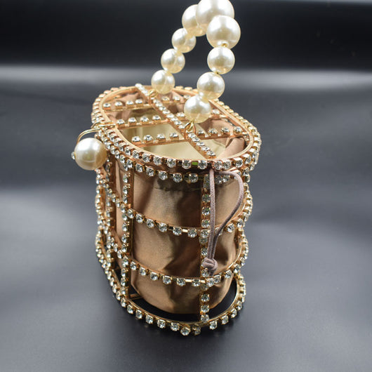 Bolso de Noche Cesta Metálica con Cristales - Estilo Diosa Coreana - Image 3