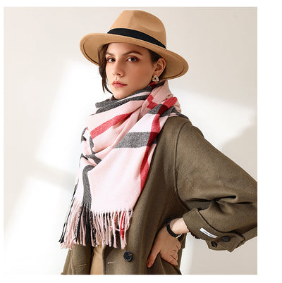 Bufanda de Imitación Cashmere con Rayas Suave - Abrigo Cálido y Elegante - Image 18