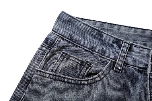 Jeans Azul Lavado con Bordado de Calavera para Hombre - Image 7