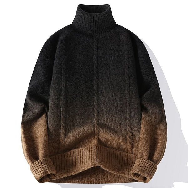 Suéter Tejido Cuello Alto con Degradado de Color para Hombre