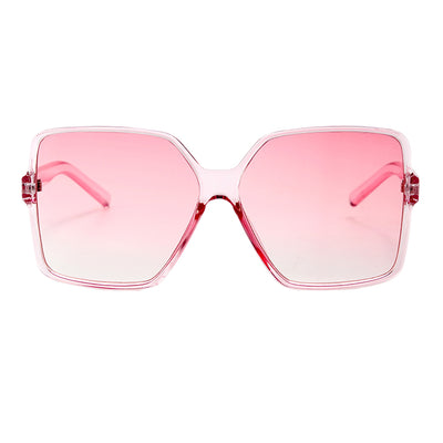 White large frame retro sunglasses with dark gray lenses, shown against a clean white background. - Image 7