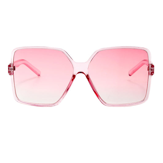 White large frame retro sunglasses with dark gray lenses, shown against a clean white background. - Image 7