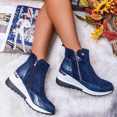 Botas Martin para Mujer con Punta Redonda y Tacón Cuña - Image 8