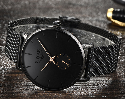 Reloj de Pulsera Hombre con Malla Metálica y Movimiento de Cuarzo - Image 9