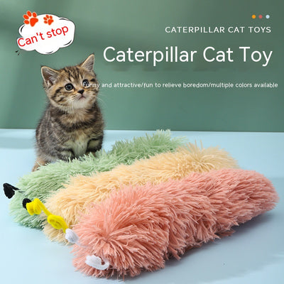 Juguete Interactivo para Gatos - Oruga Sonora Anti-estrés