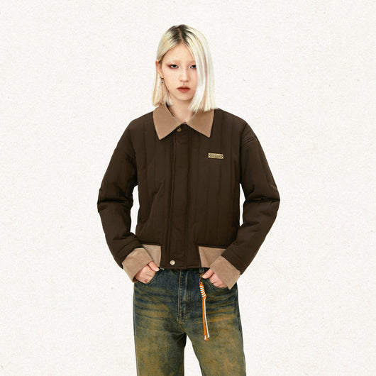 Chaqueta de Algodón con Diseño Patchwork de Contraste - Image 5