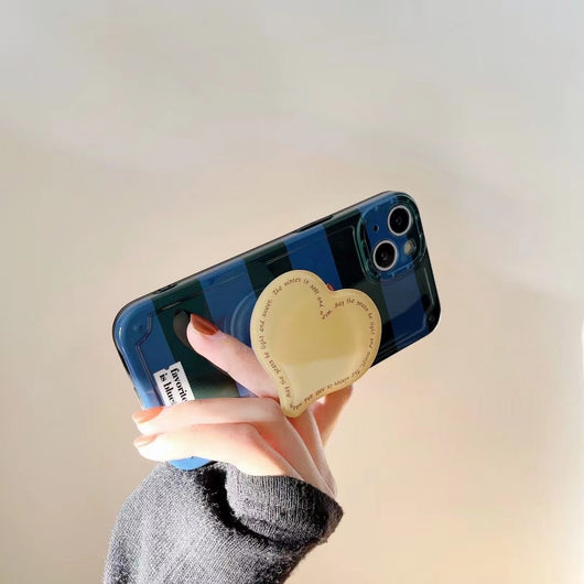 Funda para Teléfono con Diseño de Rayas Azul y Verde - Amor - Image 11