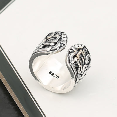 Anillo de Plata con Patrones Grabados y Diseño Vintage - Image 2