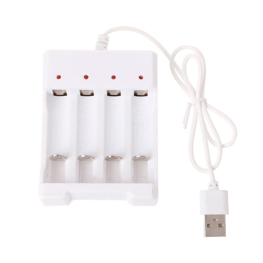 Cargador Universal Inteligente 4 Ranuras 1.2V con Puerto USB