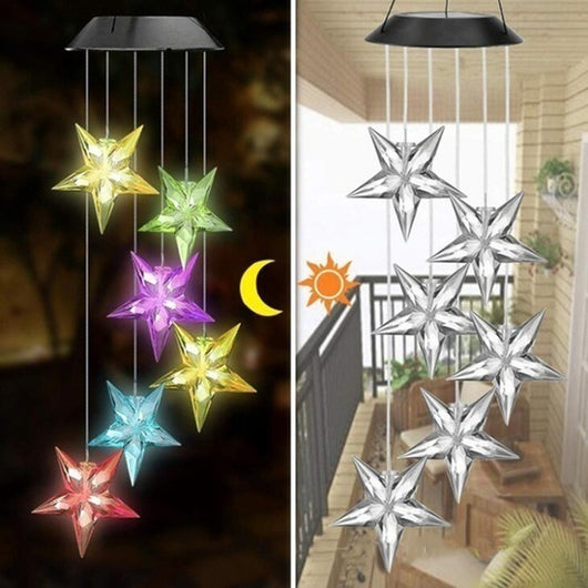 Lámpara Solar Cambia Colores con Carillón de Viento - Bola de Cristal Colibrí y Mariposa - Image 19