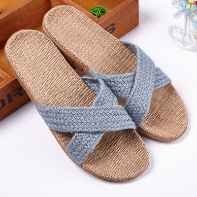 Pantuflas de Lino para Pareja - Cómodas Sandalias de Casa Antideslizantes Otoño Invierno - Image 7