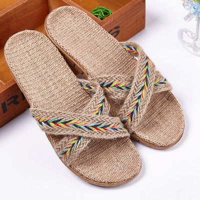 Pantuflas de Lino para Pareja - Cómodas Sandalias de Casa Antideslizantes Otoño Invierno - Image 9