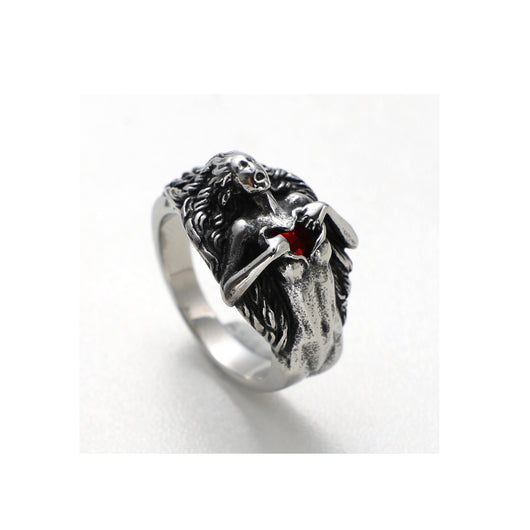 Anillo de Acero Titanio Estilo Retro para Hombre - Image 3