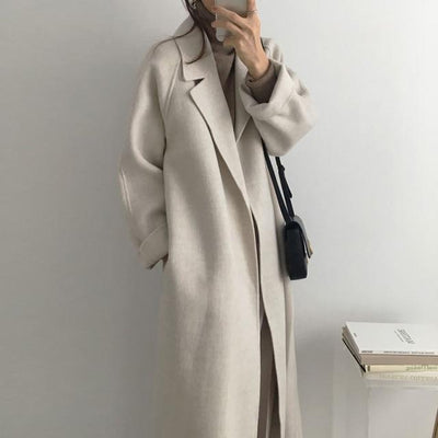 Abrigo de Lana Reversible Holgado y Cómodo