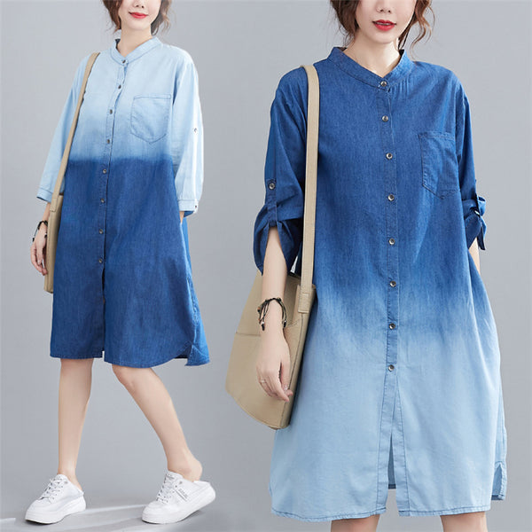 Camisa de Mezclilla con Degradado