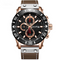 Reloj de Cuarzo para Hombre con Cronógrafo de Tres Ojos y Correa de Cuero