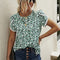 Blusa Casual para Mujer con Estampado Floral y Encaje Crochet
