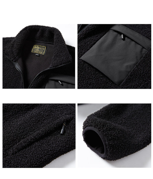 Chaqueta Denim con Forro de Terciopelo Talla Grande Hombre - Image 9