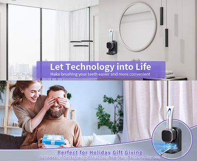 Black automatic toothpaste dispenser with rose gold trim, wall-mounted with sensor for hands-free use. - Image 10
