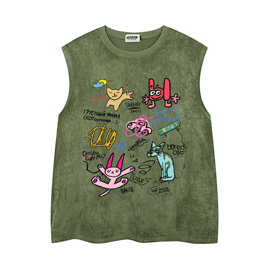 Camiseta Tipo Saco Hombre con Estampado Graffiti Pintado a Mano - Image 5
